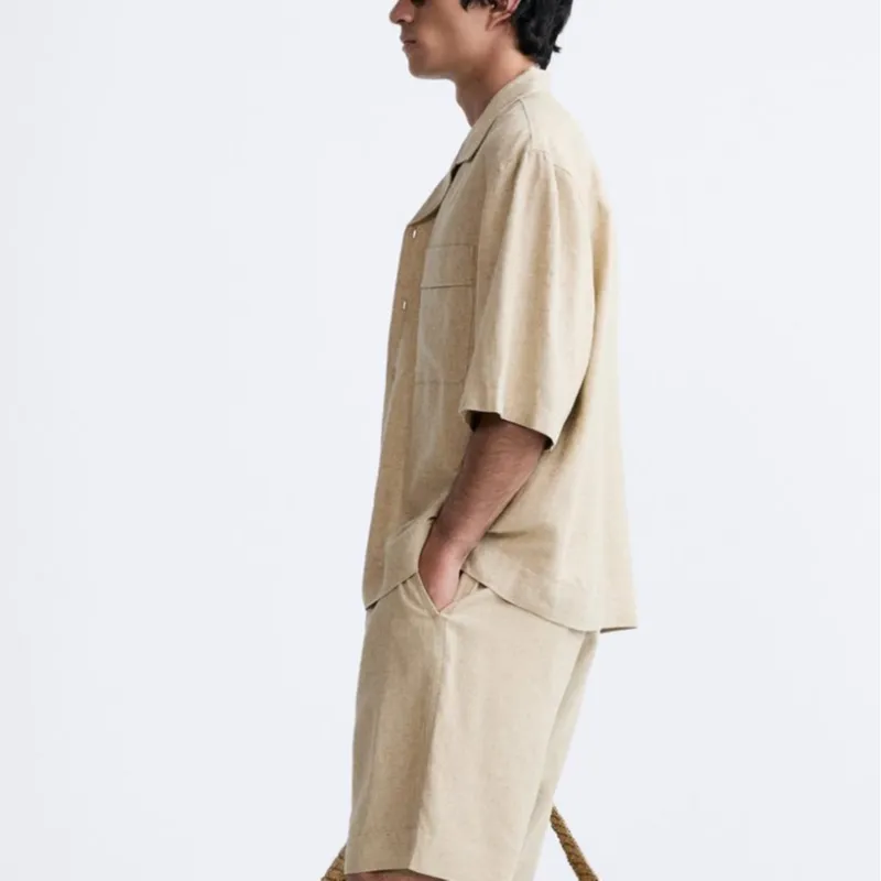 ZARA Shirts Men Beige-3