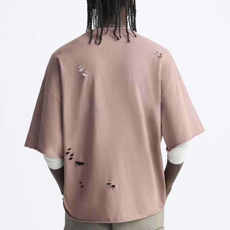 ZARA T Shirt Men's Earth Gray Dark Purple-4
