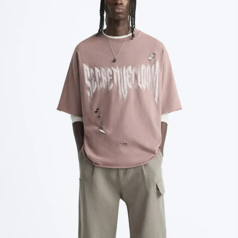 ZARA T Shirt Men's Earth Gray Dark Purple-2