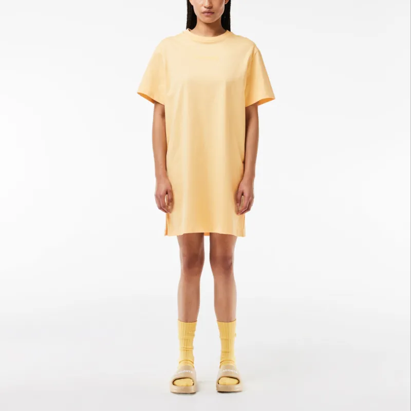 LACOSTE Short Sleeved Dress Women's Yellow-2
