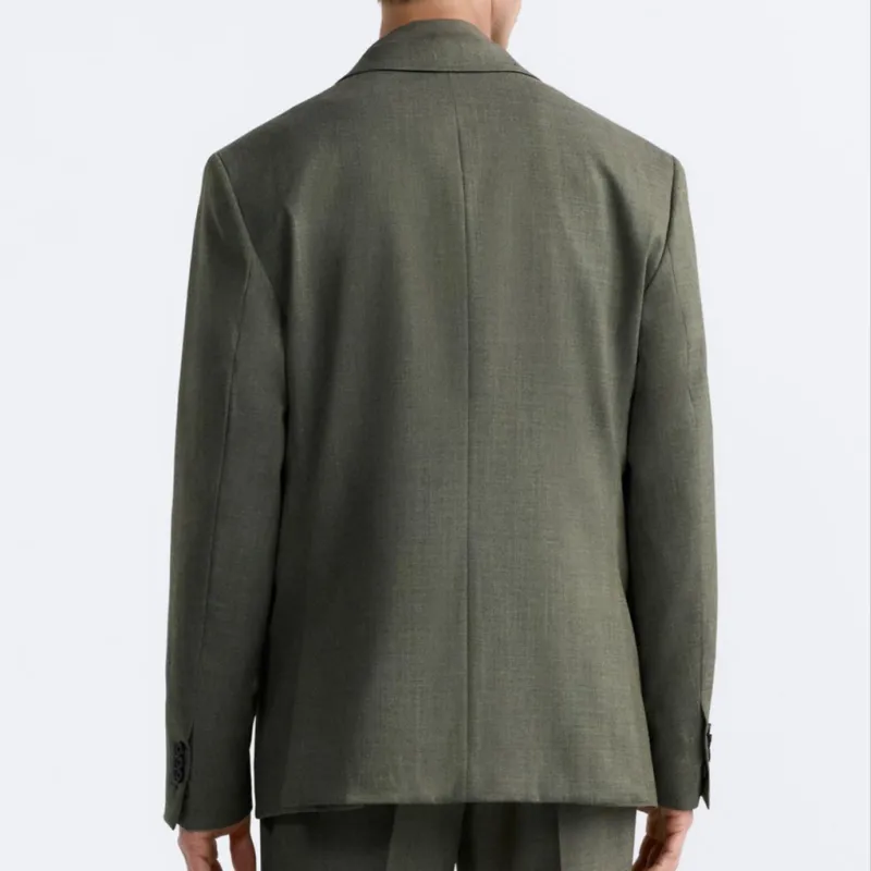 ZARA Business Suit Men's Army Green-3