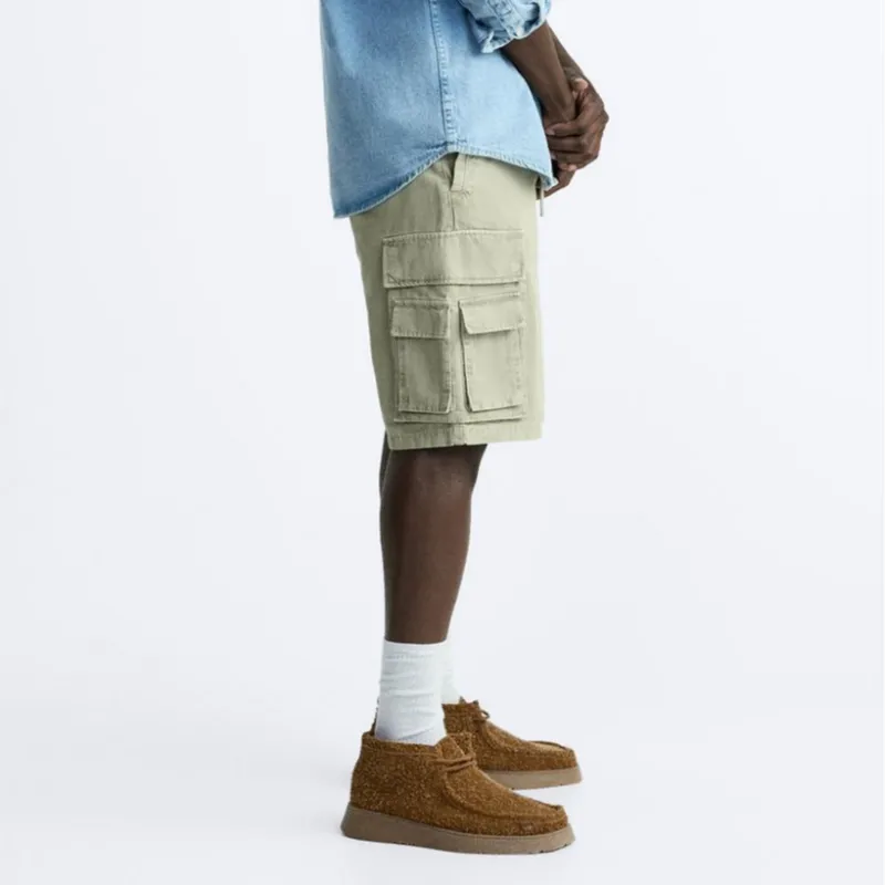 ZARA Casual Shorts Men Khaki-4