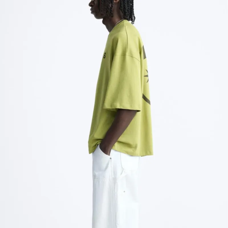 ZARA T Shirts Men Green-4