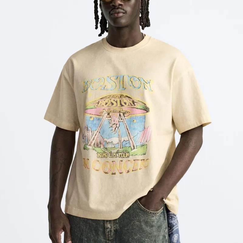 ZARA T Shirts Men Tan-3