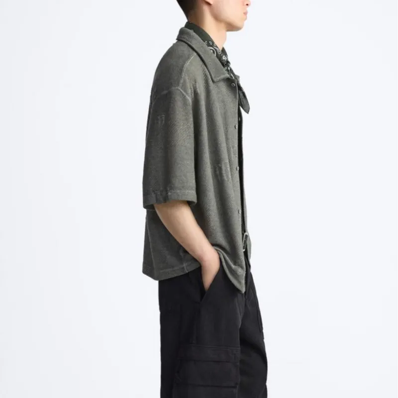 ZARA Shirts Men Khaki-4