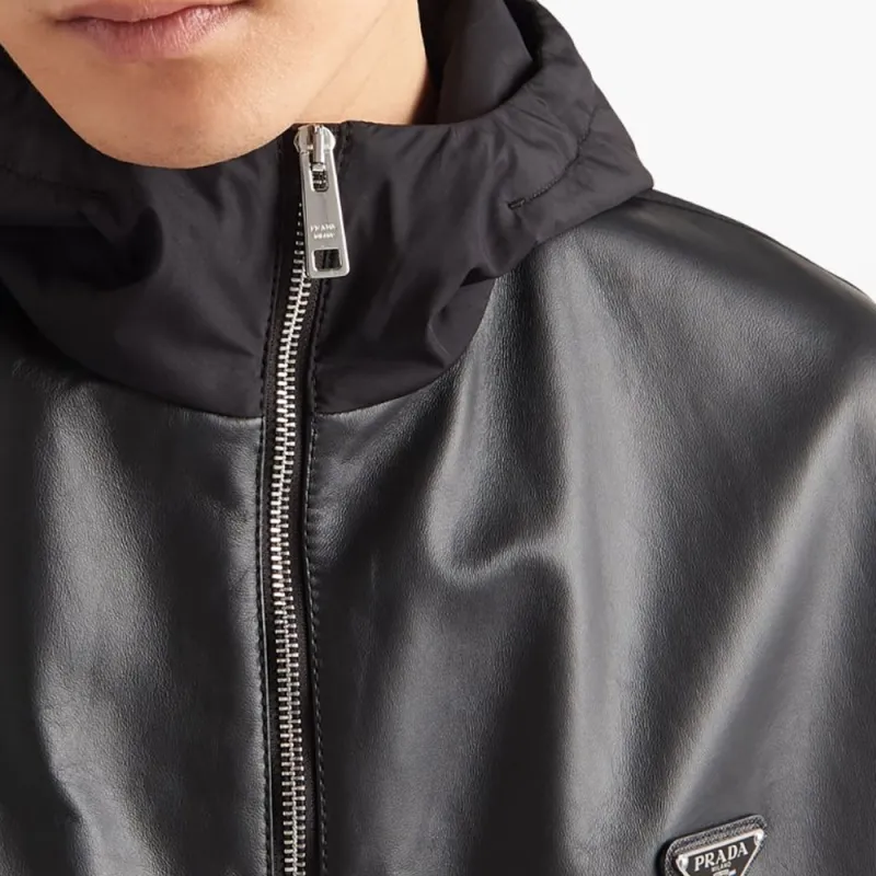 PRADA Triangle logo Hooded Jacket-4
