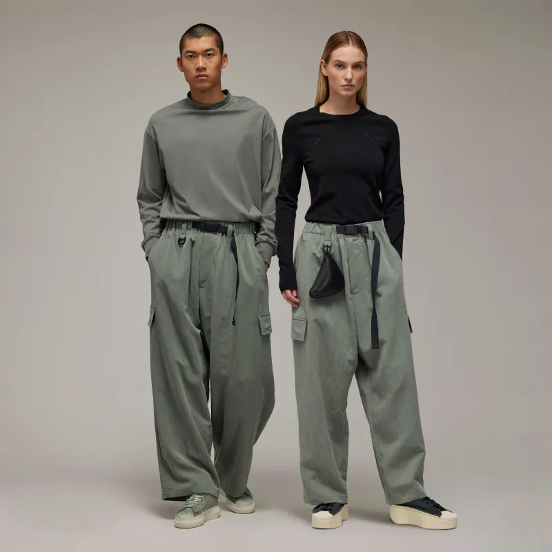 Adidas WIDE CARGO PANTS Cargo Pants Unisex Gray Stone Green-4
