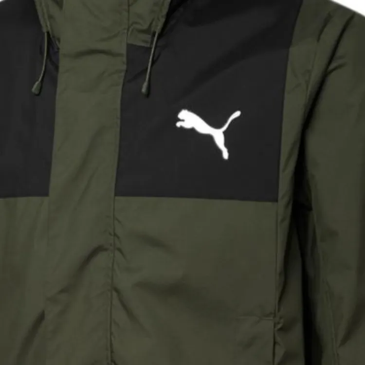 PUMA Outdoor Hiking Windproof Wear Resistant Warm Windbreaker Jacket Men's Green-2