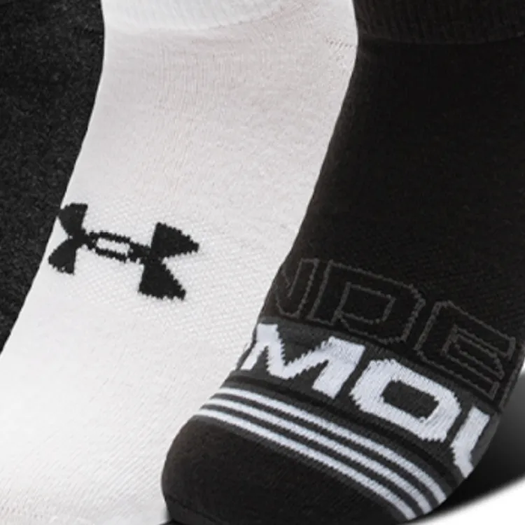 Under Armour Ankle Socks Unisex 1 Set Of 3 Pack Black/White/Dark Gray-3