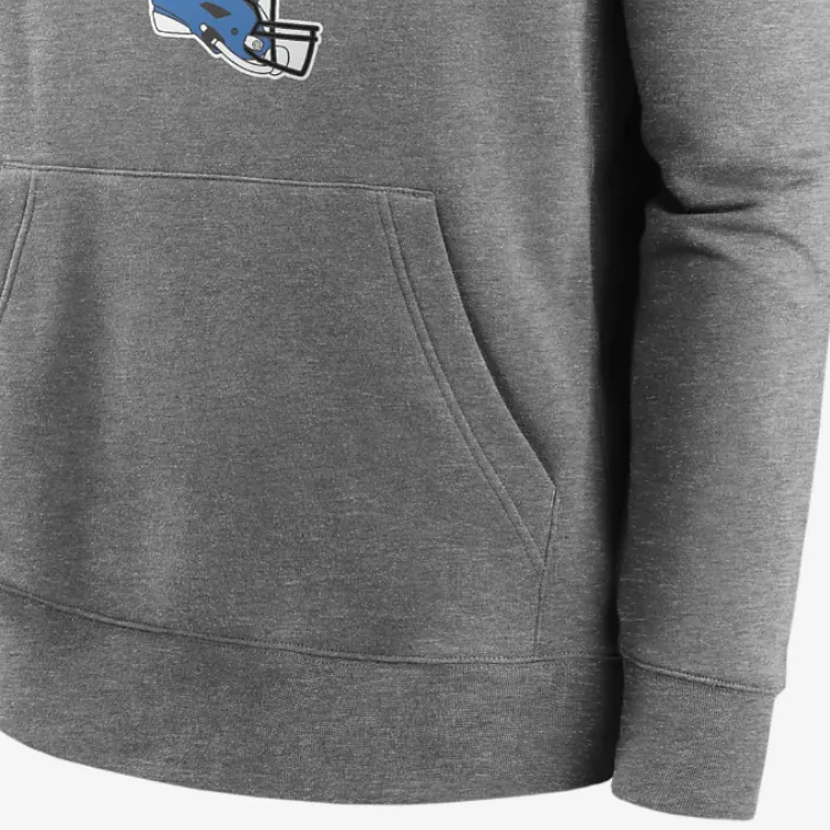 Nike Detroit Lions Club Logo Men's Nike Nfl Pullover Hoodie-4