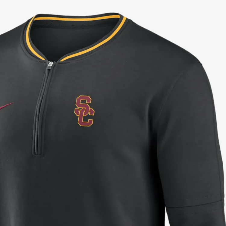 Nike Usc Trojans Sideline Coach Men's Nike Dri FIT College 1/2 Zip Long Sleeve Top-3