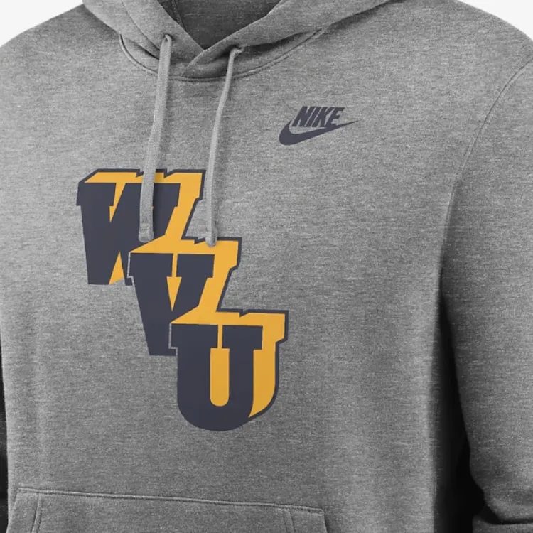 Nike West Virginia Mountaineers Legacy Club Primary Logo Men's Nike College Pullover Hoodie-3