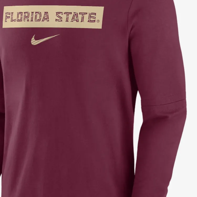 Nike Florida State Seminoles Sideline Men's Nike Dri FIT College Long Sleeve Hooded Top-4