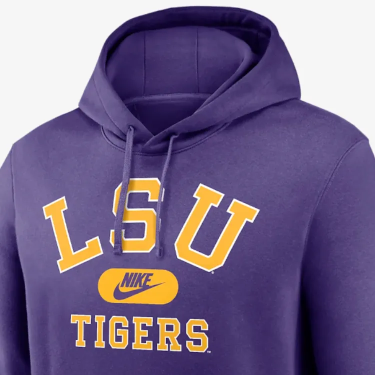 Nike Lsu Tigers Legacy Club Foundational Men's Nike College Pullover Hoodie-4