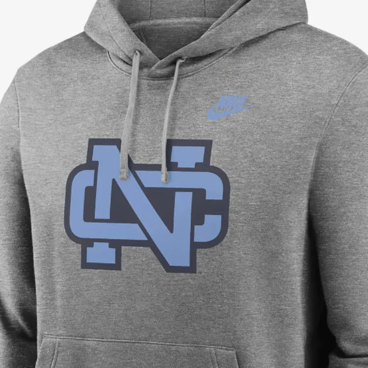 Nike North Carolina Tar Heels Legacy Club Primary Logo Men's Nike College Pullover Hoodie-2