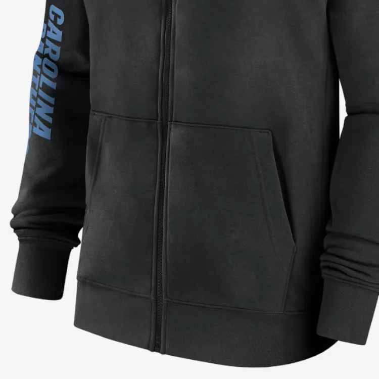Nike Carolina Panthers Sideline Team Issue Club Men's Nike Full Zip Hoodie-2