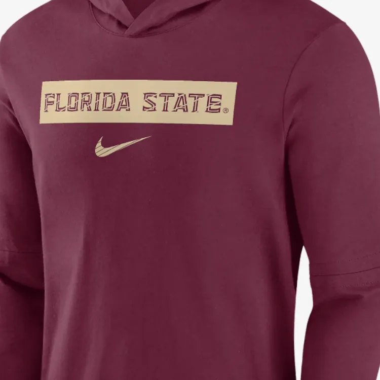 Nike Florida State Seminoles Sideline Men's Nike Dri FIT College Long Sleeve Hooded Top-2