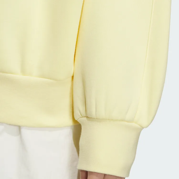 Adidas Logo Doubleknit Crew Sweatshirt Women's Yellow-4