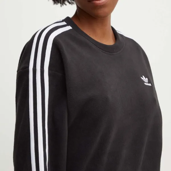 Adidas Women's Polar Fleece Crew Loose Sweatshirt Black-5