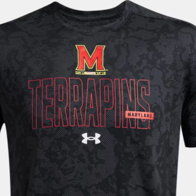 Under Armour Tech VentCollegiate Geode University Of Maryland College Park T-Shirt Men's Black-4