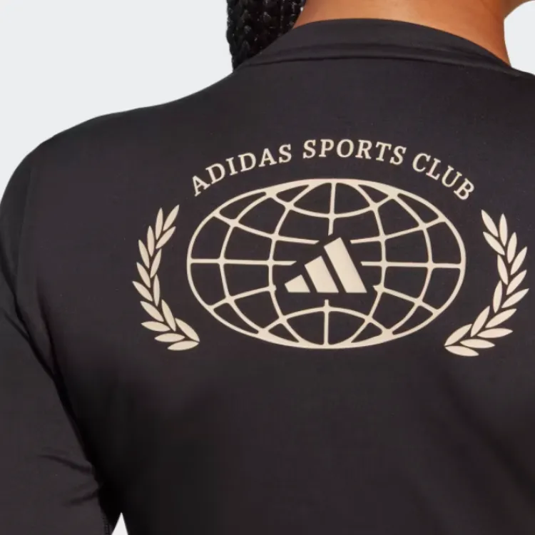 Adidas Free Shipping With AdiClub Sports Club Long Sleeve Crop Tee-5