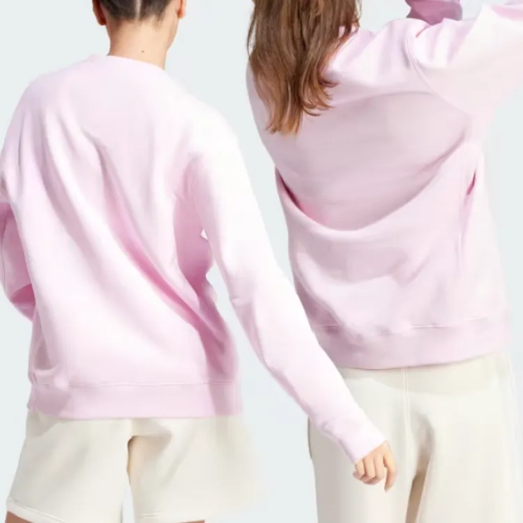 Adidas Embroidered French Terry Sweatshirt Clear Pink-3