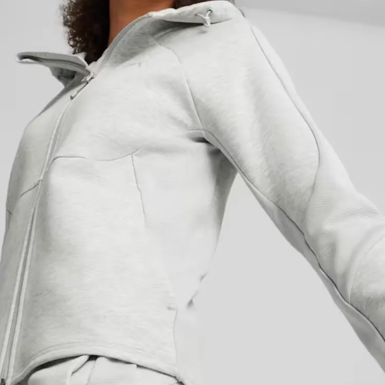 PUMA EVOSTRIPE Women's Full Zip Hoodie Sweatshirt Women's Gray-5