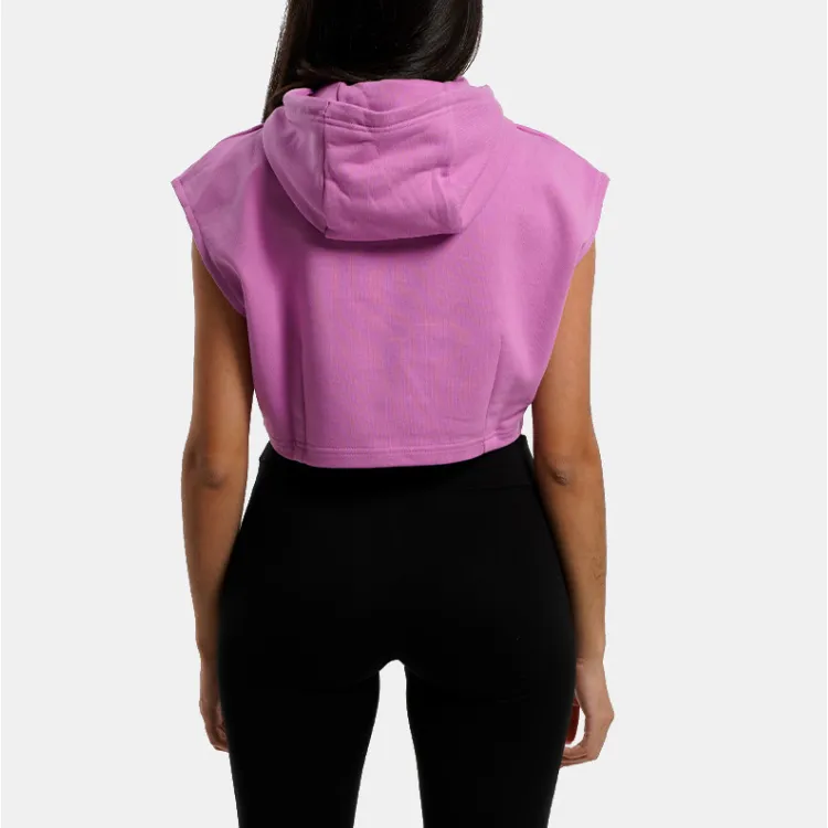 PUMA Dare To Hooded Cropped Vest Sweatshirt Women's Pink-3