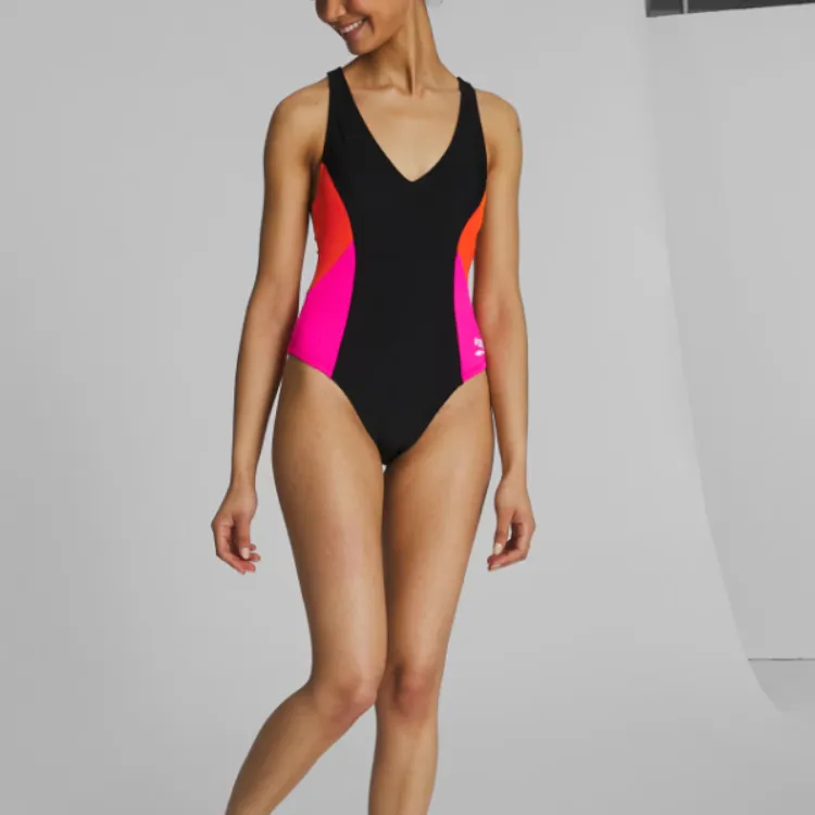 PUMA One Piece Mixed Media Women's Swimsuit -1