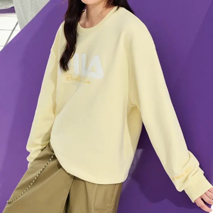 FILA Sweatshirts Unisex Wheat Straw Yellow-2