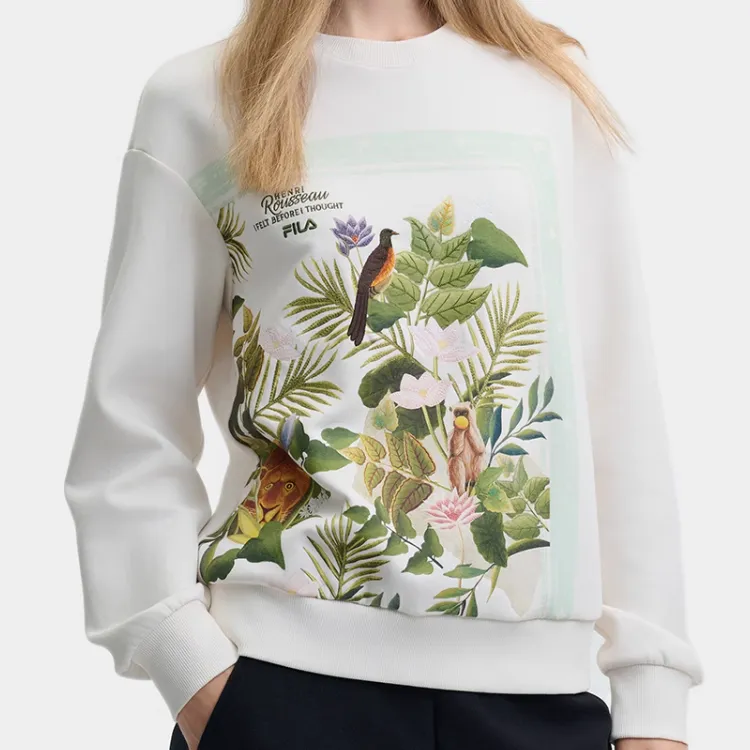 FILA x LUSUO Sweat Sweatshirt Women's Oatmeal Beige-2