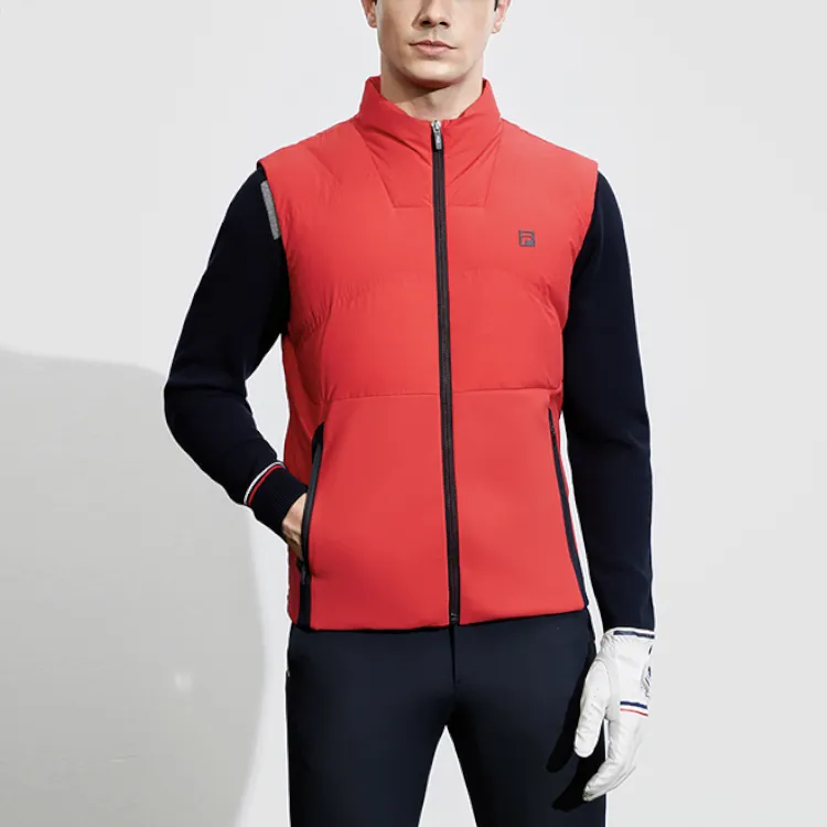 FILA Golf Series Vest Men's Fluorescent Flame Red-3
