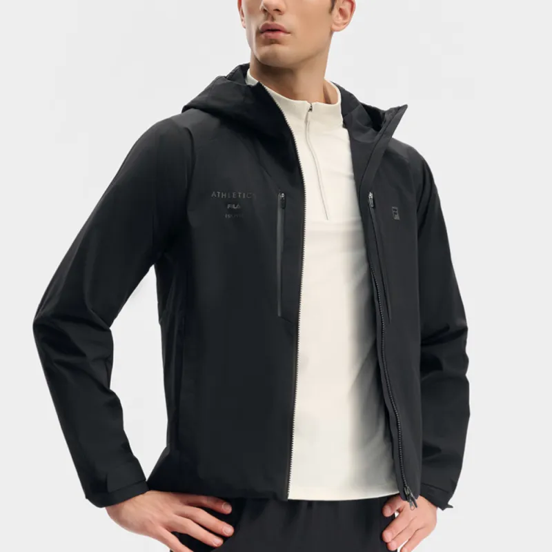 FILA Fitness Wear Resistant Windbreaker Jacket Men's Pitch Black-4