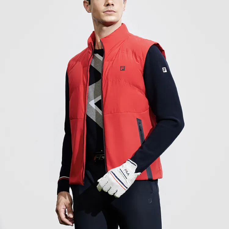FILA Golf Series Vest Men's Fluorescent Flame Red-5