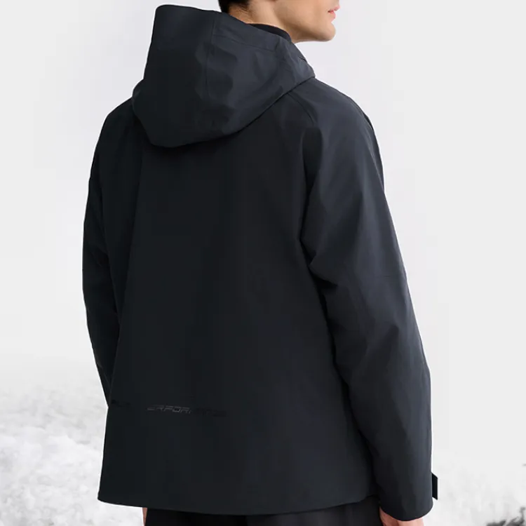 FILA Fitness Water Resistant Windproof And Water Repellent 3 in 1 Windbreaker Jacket Men's Black-5