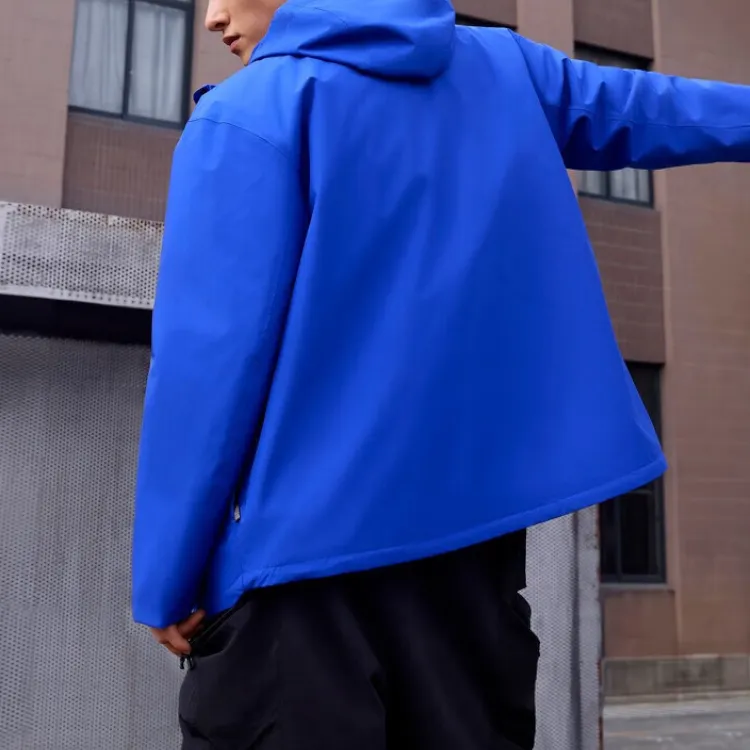 Adidas Waterproof And Windproof To Keep Warm Windbreaker Jacket Unisex Cobalt Blue-3