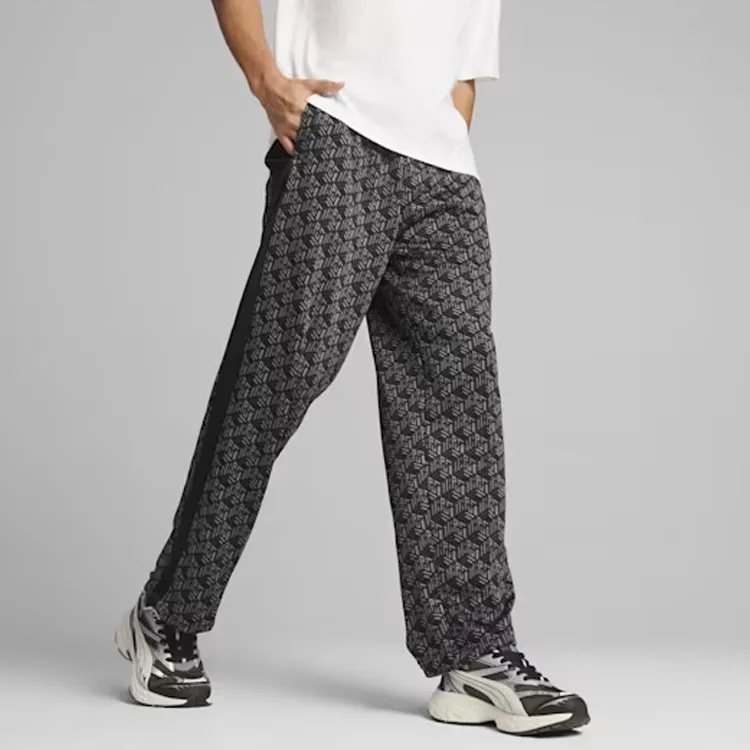 PUMA T7 AOP Straight Track Pants PT Knitted Sweatpants Men's Black-4