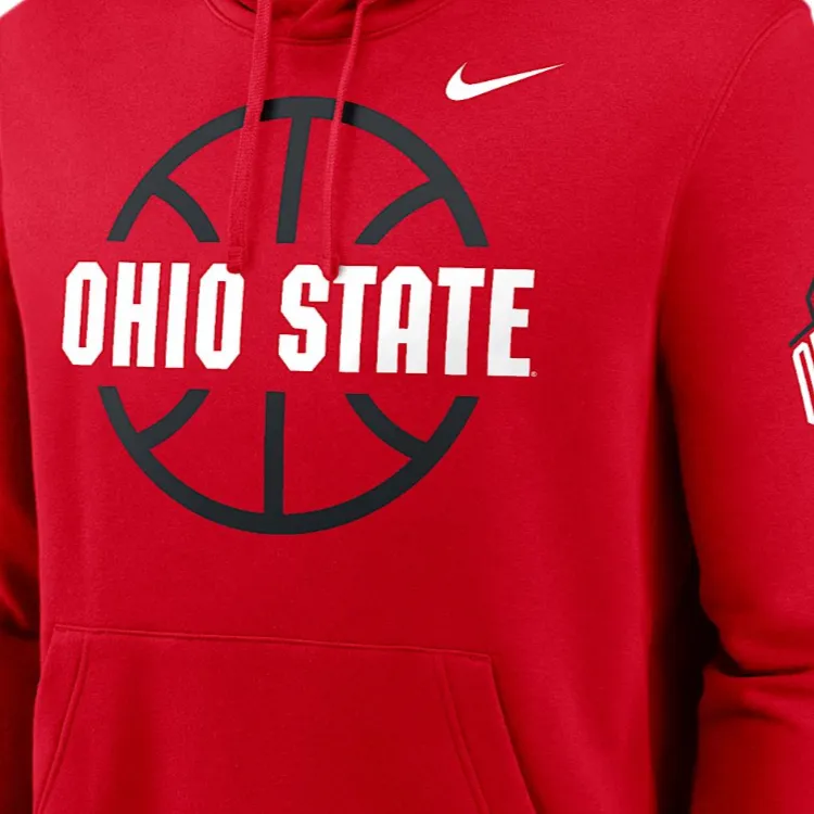 Nike Ohio State Buckeyes Club Basketball Icon College Pullover Hoodie-2