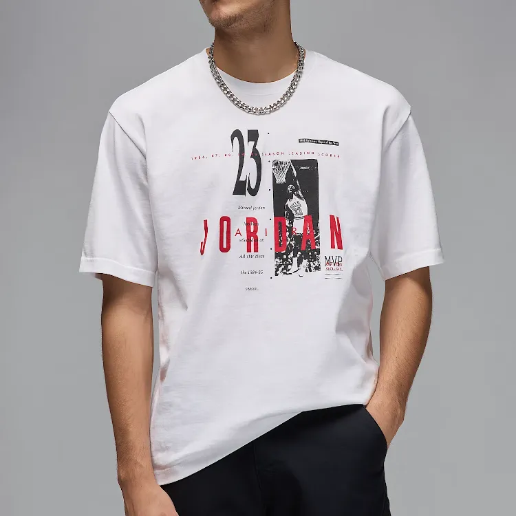 Jordan T-Shirt Unisex White/Gym Red-2