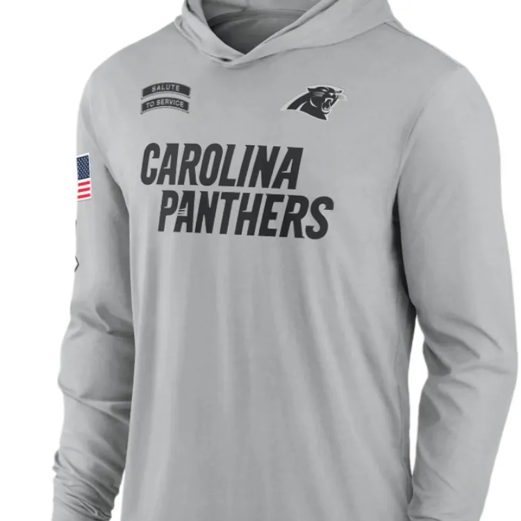 Nike Carolina Panthers Salute To Service Edge Mascot Lockup Men’s Nike Dri-FIT Nfl Long-Sleeve Hooded Top-2