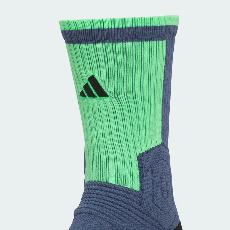 Adidas SLCT SOCK 1PP Basketball Socks Unisex 1 Pack Soft Ink Blue/Black/Bright Green-2