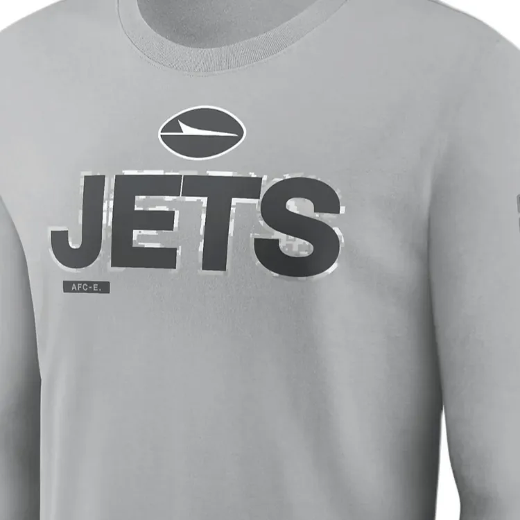 Nike New York Jets Salute To Service Mascot Edge Legend Men's Nike Nfl Long Sleeve T Shirt-2