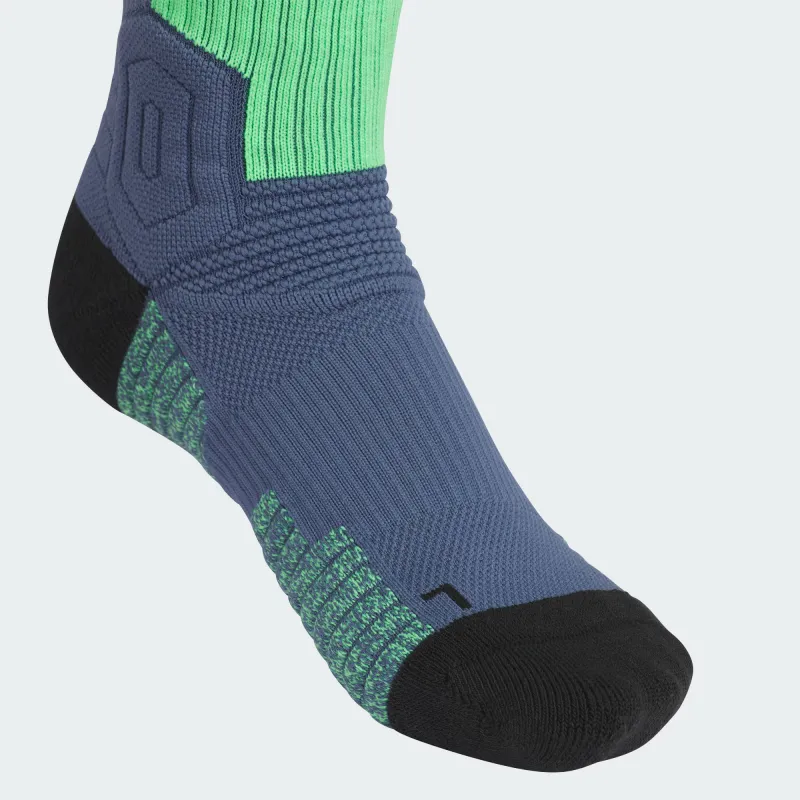 Adidas SLCT SOCK 1PP Basketball Socks Unisex 1 Pack Soft Ink Blue/Black/Bright Green-3
