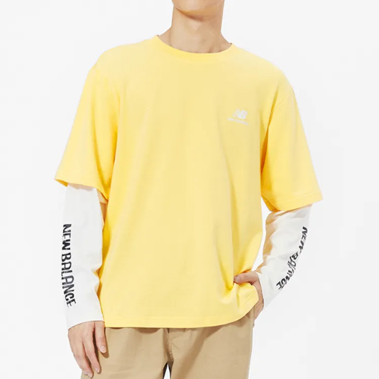 New Balance Drop Shoulder Sleeve T-Shirt Unisex Yellow-1