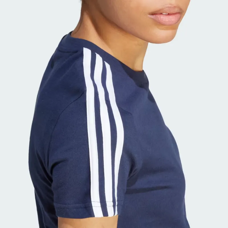 Adidas Essentials Slim 3-Stripes T-Shirt T-Shirt Women's Dark Blue-2