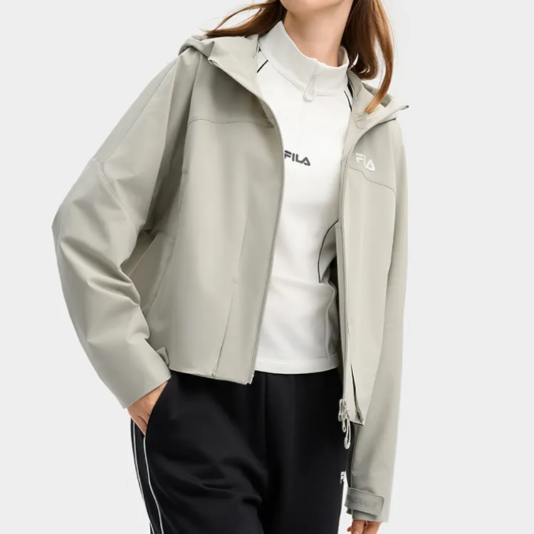 FILA Lifestyle 2025Q1 Woven Coat Women's Courtyard Stone Gray-3
