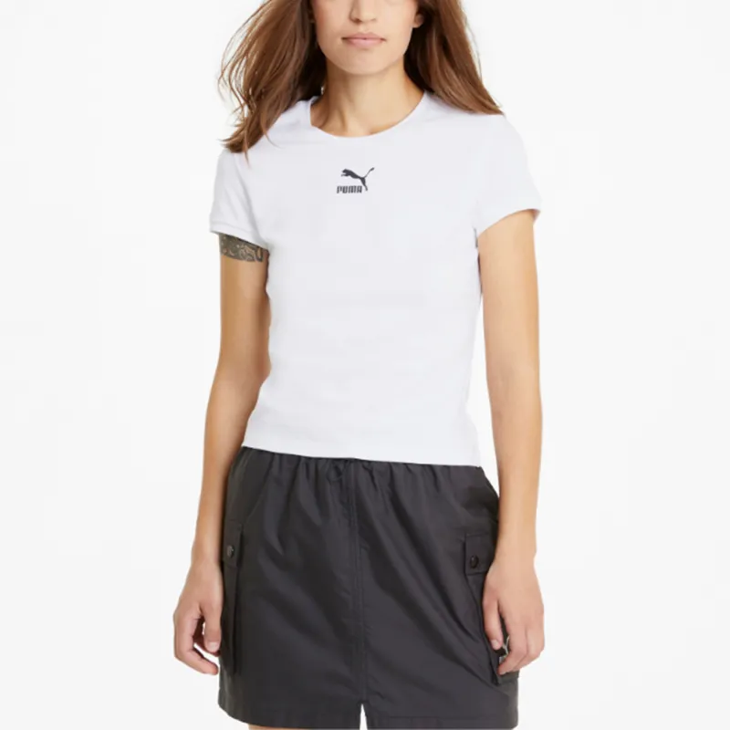 PUMA Set in Sleeve T Shirt Women's White-3