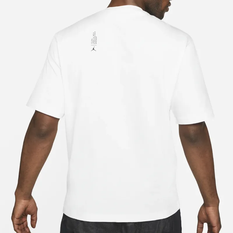 Jordan Drop Shoulder Sleeve T-Shirt Men's White-4