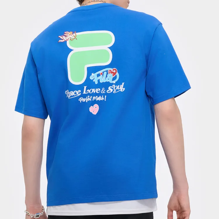 FILA FUSION FOB Series T Shirt Unisex Dream Sea Blue-4