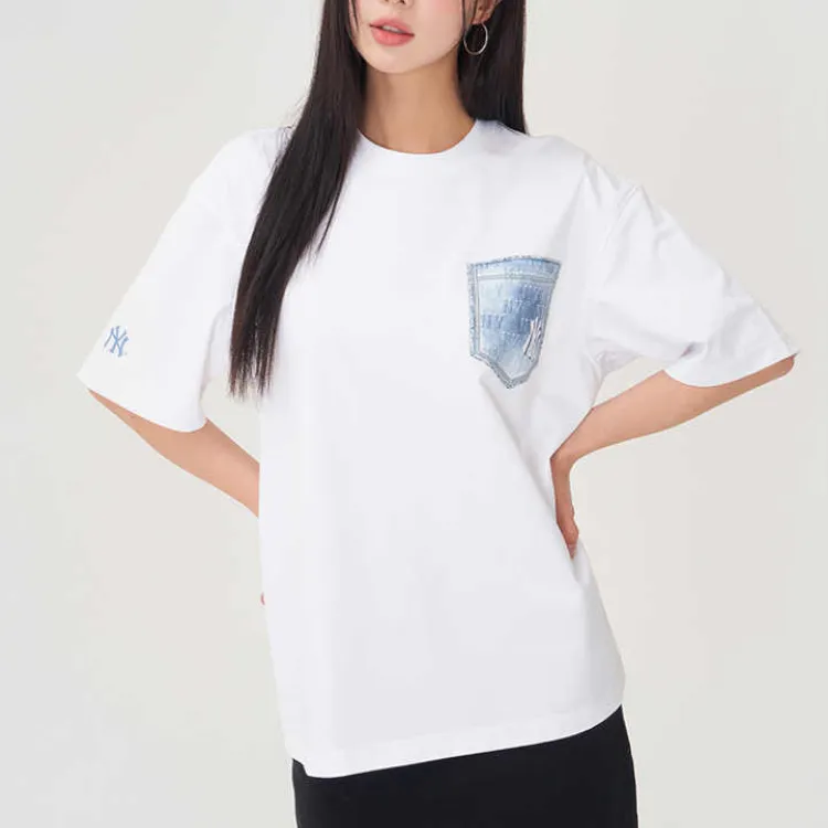 MLB New York Yankees T Shirt Unisex Ecru-2